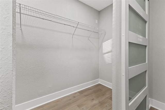 spacious closet with wood-type flooring