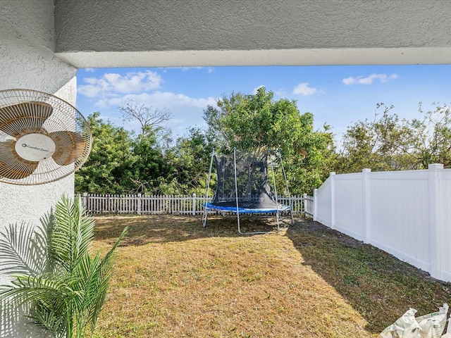 view of yard featuring a trampoline