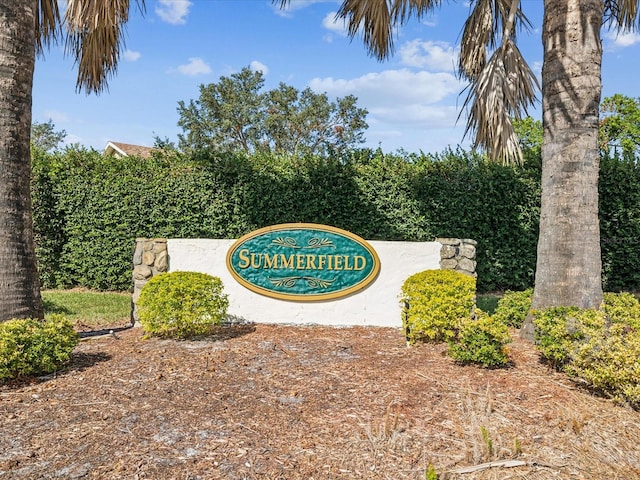 view of community sign