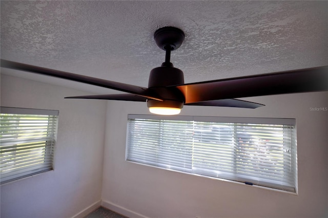 interior details with a textured ceiling