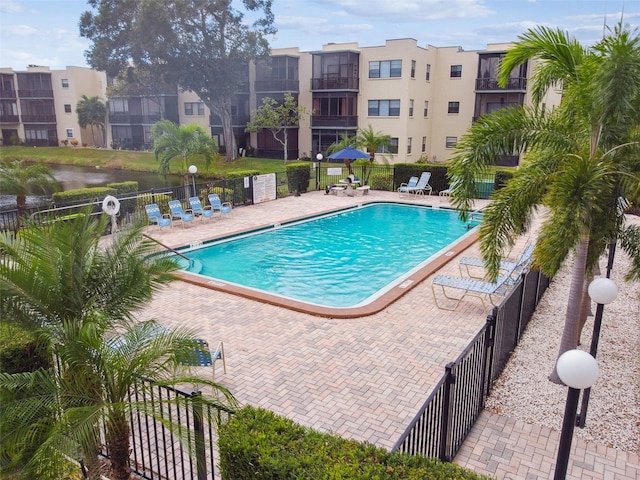 view of pool with a patio area