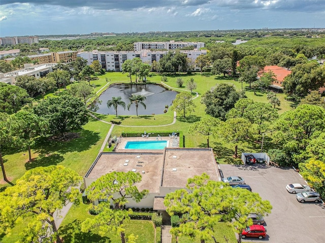 8198 Terrace Garden Dr N Unit 403, Saint Petersburg, FL 33709 - bird's eye view of a nearby body of water and a pool area