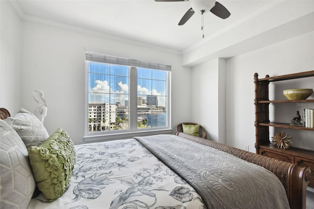 345 Bayshore Blvd Unit 808, Tampa, FL 33606 - bedroom featuring ornamental molding and a ceiling fan