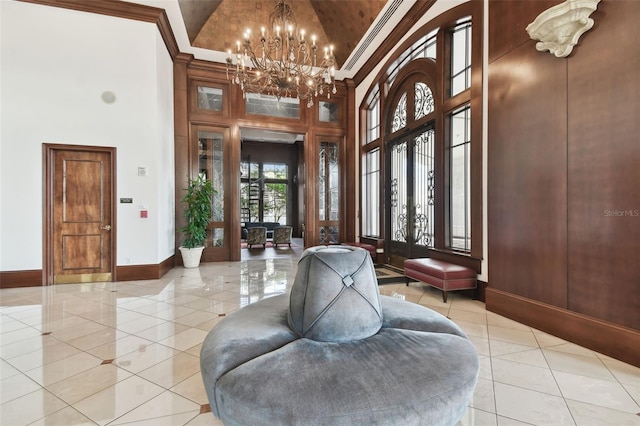 345 Bayshore Blvd Unit 808, Tampa, FL 33606 - building lobby featuring high vaulted ceiling and ornamental molding