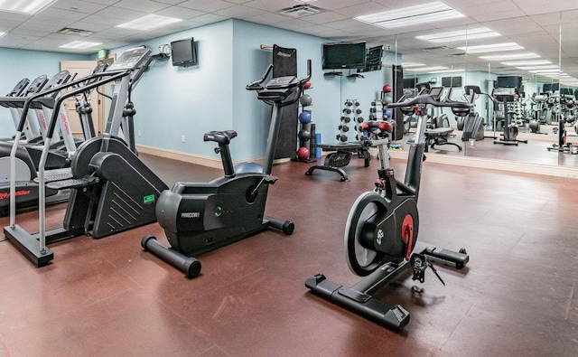 345 Bayshore Blvd Unit 808, Tampa, FL 33606 - workout area with a paneled ceiling