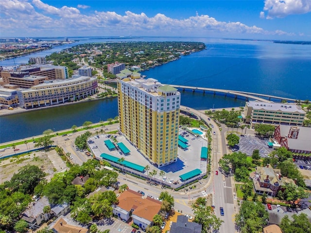 345 Bayshore Blvd Unit 808, Tampa, FL 33606 - aerial view of a notable bridge, a nearby body of water, and a pool