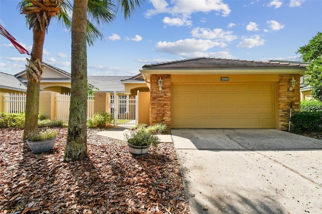 view of front of house with a garage