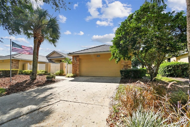 view of front facade with a garage