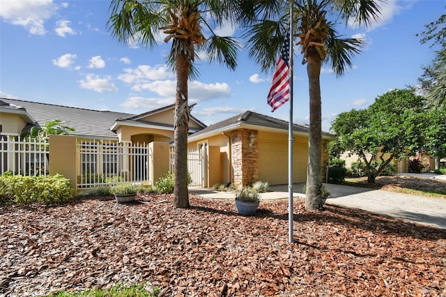 view of front facade with a garage