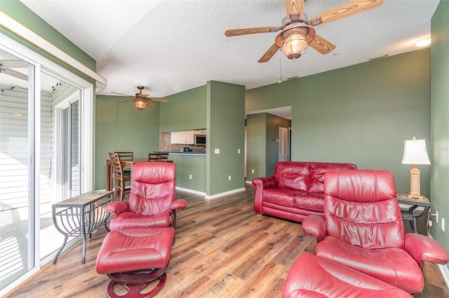 living room with wood-type flooring