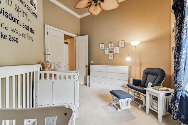 12709 Mannhurst Oak Ln, Lithia, FL 33547 - bedroom featuring carpet flooring and ornamental molding