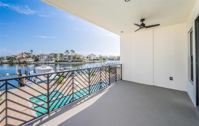 balcony with a water view