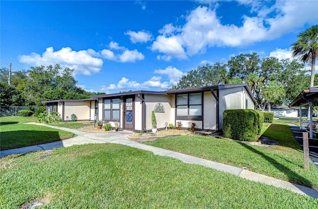 view of front of house with a front yard