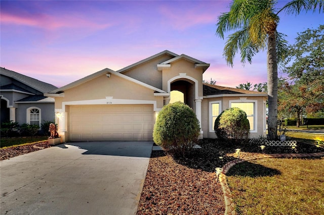 view of front of house with a garage