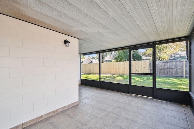 view of unfurnished sunroom