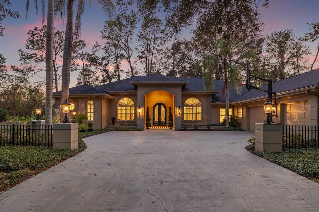 view of front of home featuring a garage