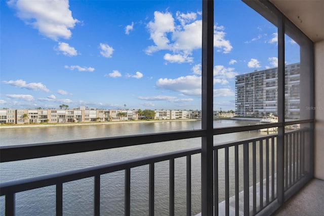 balcony with a water view