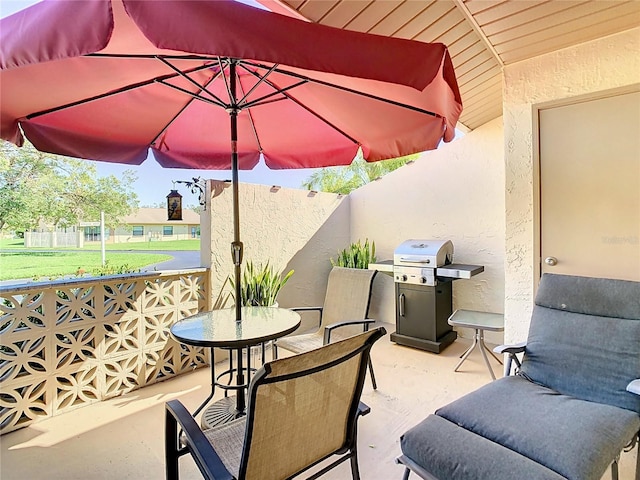 view of patio / terrace featuring grilling area