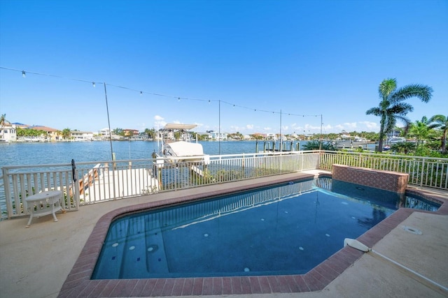 18 Winston Dr, Belleair, FL 33756 - view of pool with a water view, a dock, and boat lift
