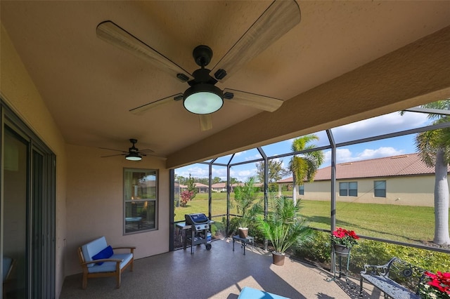 view of sunroom