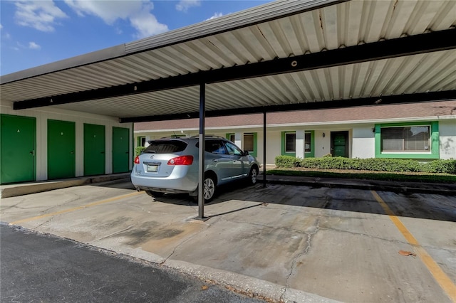 view of car parking with a carport