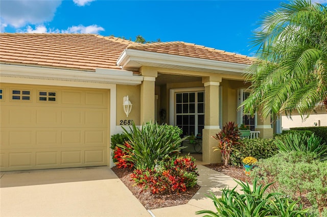 view of front facade with a garage