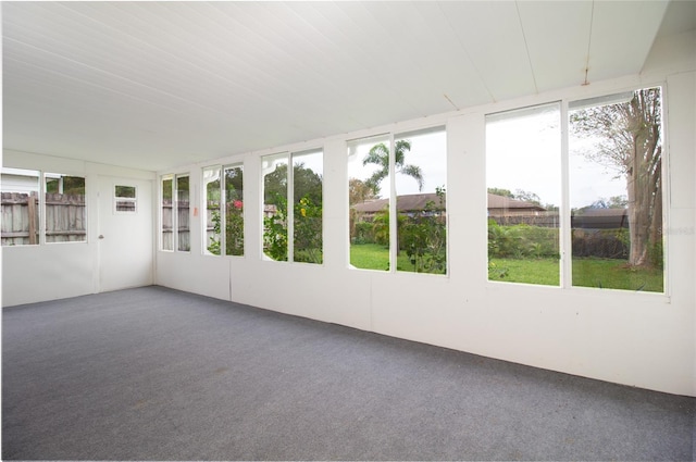 view of unfurnished sunroom