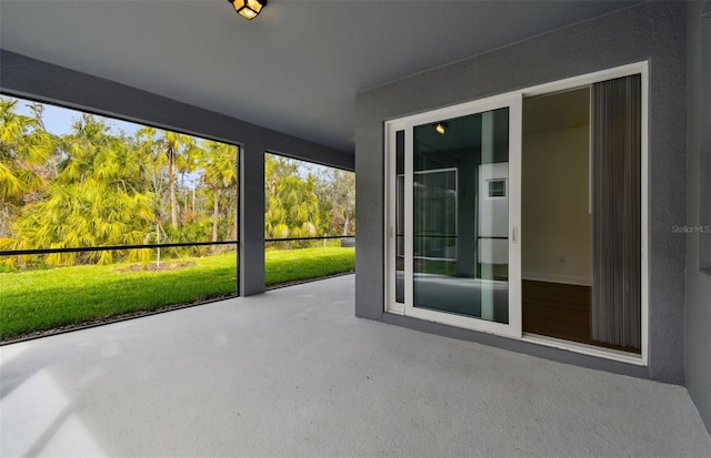 view of unfurnished sunroom