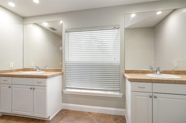 bathroom featuring vanity and tile patterned floors