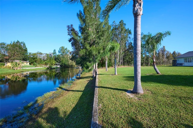 exterior space featuring a water view