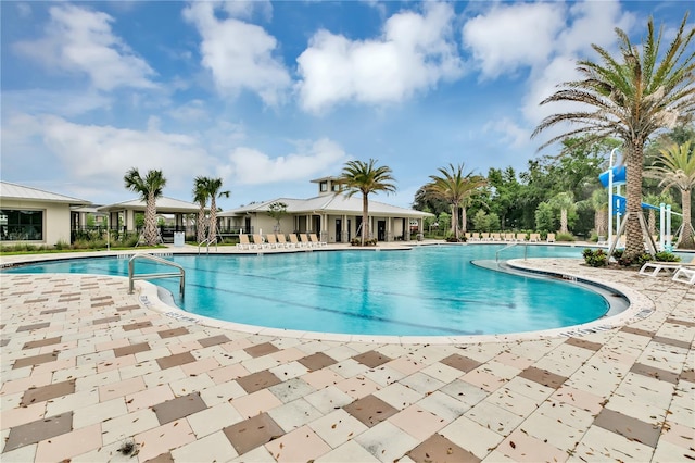 view of pool with a patio