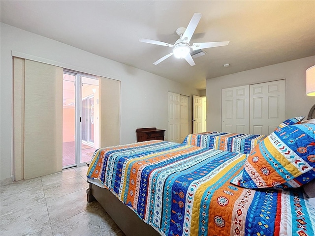 bedroom with ceiling fan