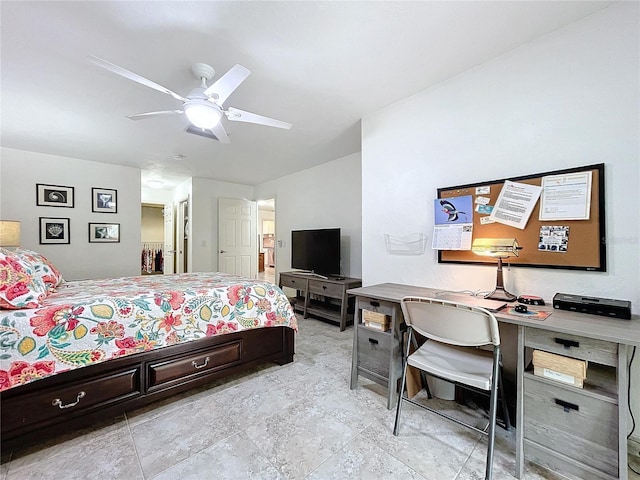 bedroom with ceiling fan