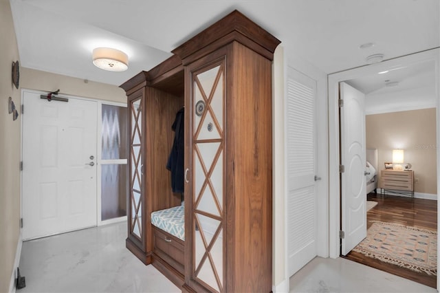 mudroom featuring light hardwood / wood-style flooring