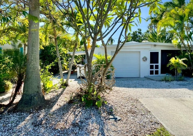 exterior space featuring a garage