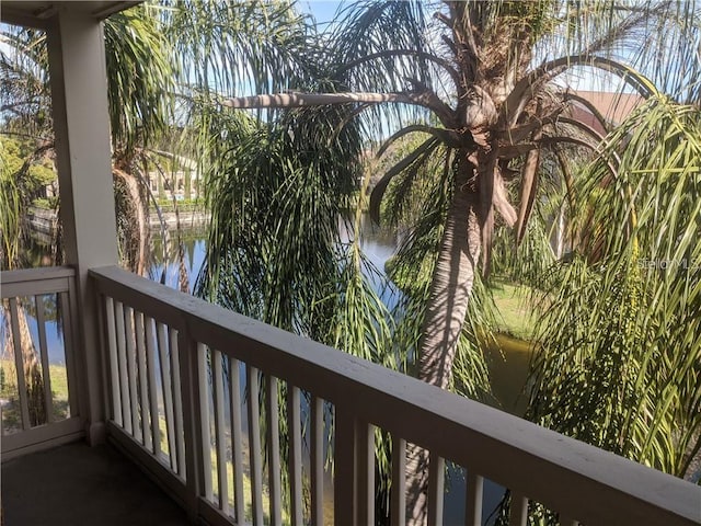 balcony with a water view