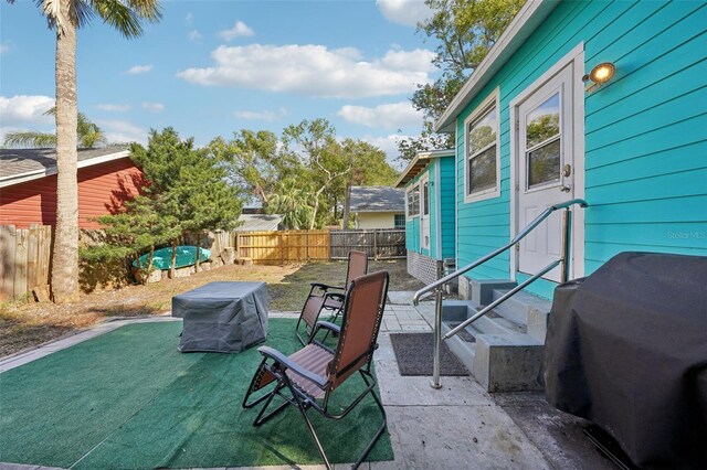 view of patio with grilling area