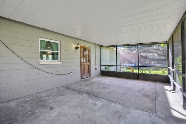 view of unfurnished sunroom