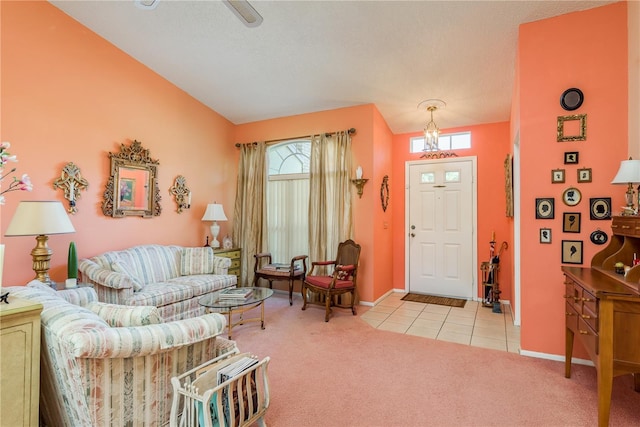 carpeted living room featuring a wealth of natural light