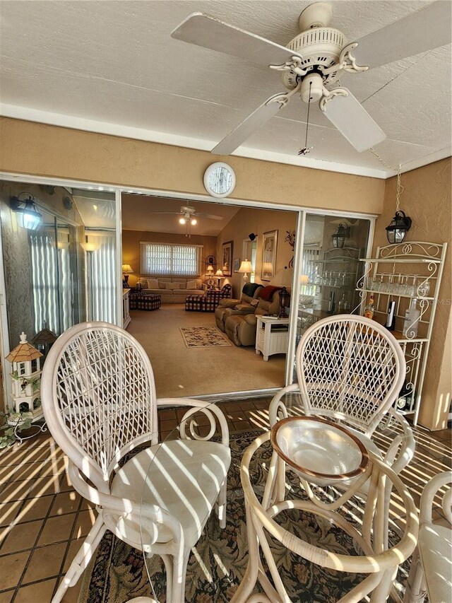 4632 Red Maple Rd Unit 1204, Bradenton, FL 34210 - dining area with a ceiling fan and tile patterned flooring