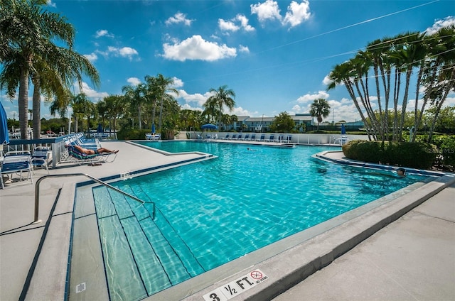 view of pool featuring a patio area