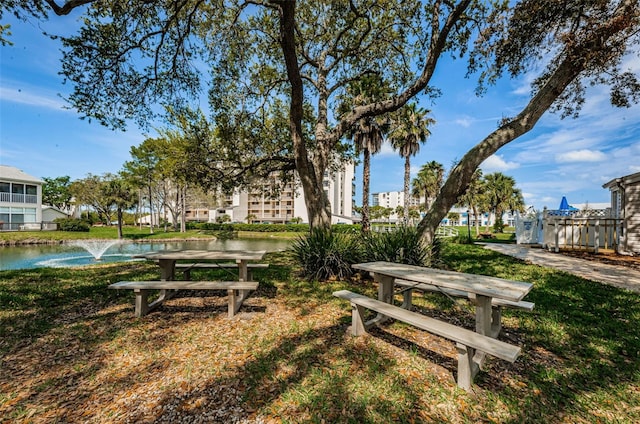 view of home's community featuring a water view