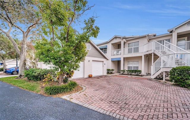 view of property featuring a garage