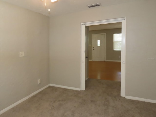 view of carpeted spare room