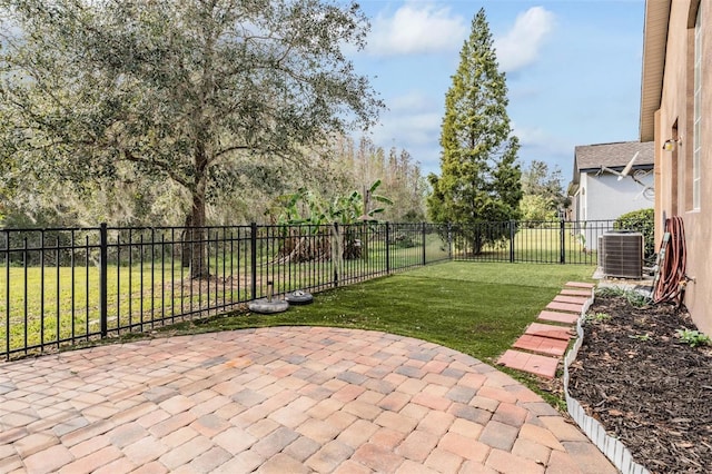 view of patio featuring central AC