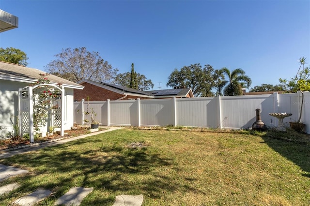 view of yard with fence