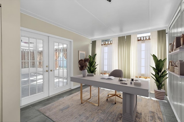 office space featuring french doors