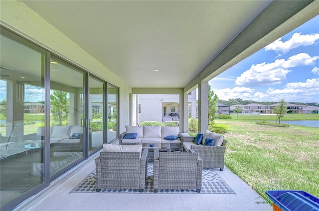 view of patio / terrace featuring an outdoor living space