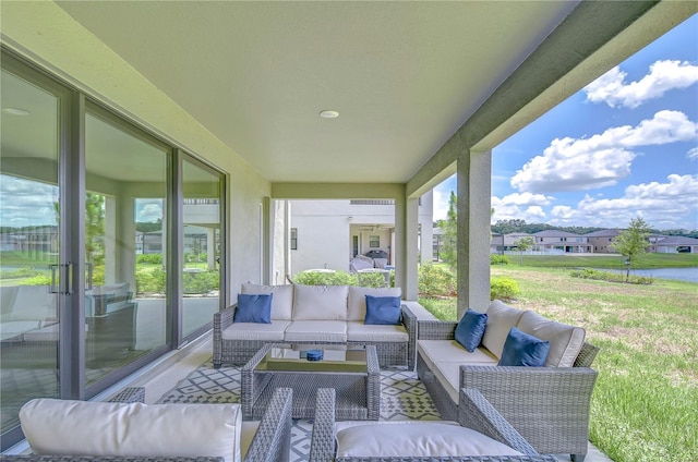 sunroom with plenty of natural light