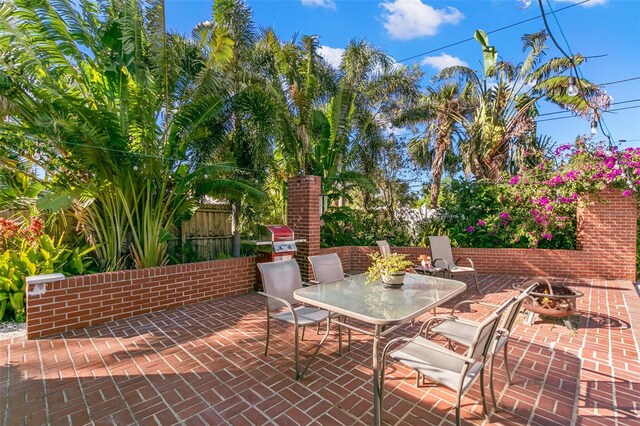 view of patio / terrace with a grill